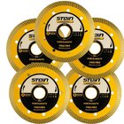 5 Peças Disco Diamantado 110mm Porcelanato Turbo Extra Fino S