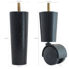 5 Pés Para Móveis Cama Box Casal Pé Palito 2 Rodízio Tabaco