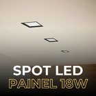 5 Plafon Painel Embutir De Led Quadrado 18w 3000k Recuado Biv