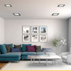 5 Plafon Painel Embutir Teto De Led 24w Quadrado Preto 4000k