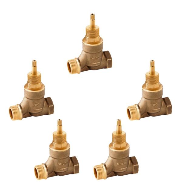 5 Registros Base Docol Ceramico 3/4 Anti Horario 1/2 Volta