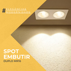 5 Spot Duplo Embutir Led Quadrado Nordecor + Lâmpadas Gu10 Pr