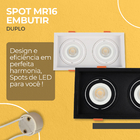 5 Spot Duplo Embutir Led Quadrado Nordecor + Lâmpadas Gu10 Pr