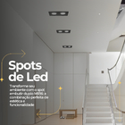 5 Spot Duplo Embutir Led Quadrado Nordecor + Lâmpadas Gu10 Pr