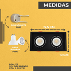 5 Spot Duplo Embutir Led Quadrado Nordecor + Lâmpadas Gu10 Pr