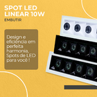 5 Spot Embutir De Led 10w 3000k 24° Linear Recuado P/ Teto Br