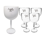 5 Taças Gin Acrilico 550ml Branca E Transparente Despedida De