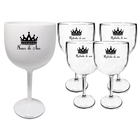 5 Taças Gin Acrilico 550ml Branca E Transparente Despedida De