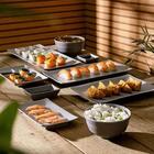 5 Travessas Bandejas De Melamina 29x14cm Servir Sushi Retangu