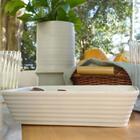 5 Travessas Brancas De Porcelana 29x20x5cm Retangulares Línea