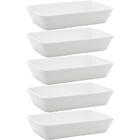 5 Travessas Brancas De Porcelana 29x20x5cm Retangulares Línea