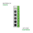 5x Bateria Moeda Cr2016 3v Lítio - Green