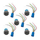 5x Chave Inox C/ Trava Led 12v 16mm- Las3-16f-11epl Vermelho