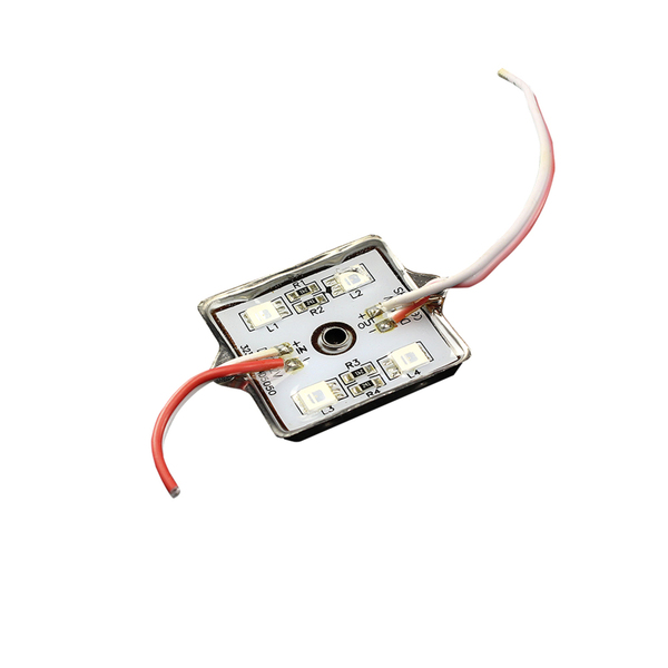 5x Módulo 4 Leds Alto Brilho 12v Ip65 5050 36*36*4 Vermelho