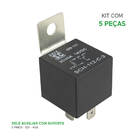 5x Relé Auxiliar 5 Pinos 12v 40a Universal Faróis Auxiliares
