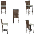 6 Banqueta Em Alumínio Roma Preta Corda Náutica Tecido 3