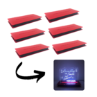 6 Base Luminária De Acrílico Led Branco Vermelha Sem Fonte 2mm