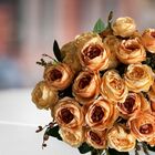 6 Buquês Decorativos Com Folhagens E Rosas Artificiais Enfeit