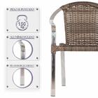 6 Cadeiras Área Externa Alumínio Polido E Fibra Sintética