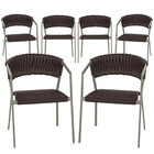 6 Cadeiras Atenas Tricô Náutico E Alumínio Com Proteção Uv Pa