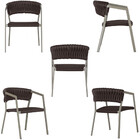 6 Cadeiras Atenas Tricô Náutico E Alumínio Com Proteção Uv Pa