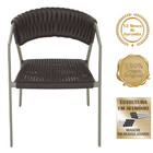 6 Cadeiras Atenas Tricô Náutico E Alumínio Com Proteção Uv Pa