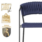 6 Cadeiras Atenas Tricô Náutico E Alumínio Com Proteção Uv Pa