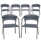 6 Cadeiras Atenas Tricô Náutico E Alumínio Com Proteção Uv Pa