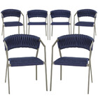 6 Cadeiras Atenas Tricô Náutico E Alumínio Com Proteção Uv Pa