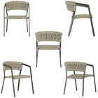 6 Cadeiras Atenas Tricô Náutico E Alumínio Com Proteção Uv Pa