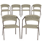 6 Cadeiras Atenas Tricô Náutico E Alumínio Com Proteção Uv Pa