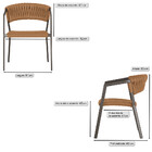 6 Cadeiras Atenas Tricô Náutico E Alumínio Com Proteção Uv Pa