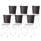 6 Cadeiras Branca Para Cozinha Hawai Café  Branco