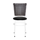 6 Cadeiras Branca Para Cozinha Hawai Café  Preto