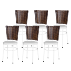 6 Cadeiras Brancas Para Cozinha Hawai Cappuccino  Branco