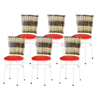 6 Cadeiras Brancas Para Cozinha Hawai Cappuccino Premium  Ver