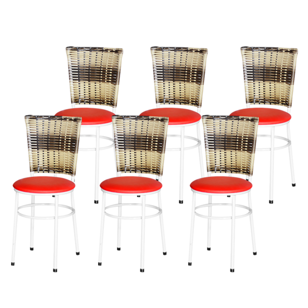 6 Cadeiras Brancas Para Cozinha Hawai Cappuccino Premium  Ver