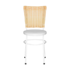 6 Cadeiras Brancas Para Cozinha Hawai Palha  Branco