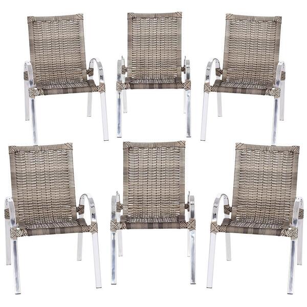 6 Cadeiras Colombia Para Área Externa, Edícula Em Aluminio E