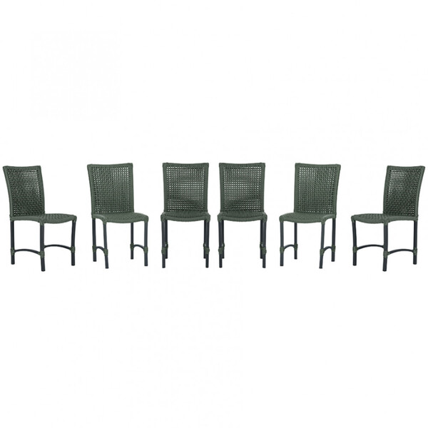 6 Cadeiras Corda Náutica Cannes Em Alumínio Com Pintura Eletr