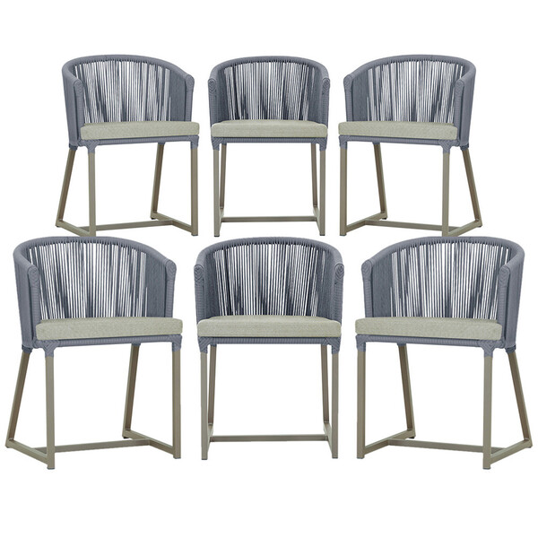 6 Cadeiras De Jantar Área Noronha Em Alumínio Com Pintura Fen