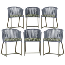 6 Cadeiras De Jantar Área Noronha Em Alumínio Com Pintura Fen
