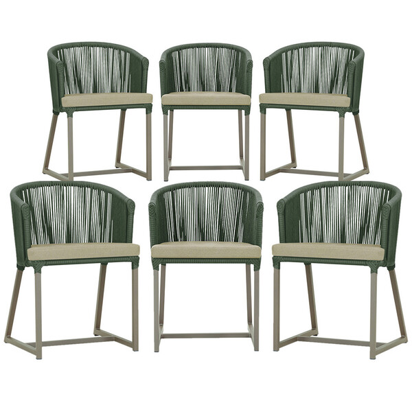 6 Cadeiras De Jantar Área Noronha Em Alumínio Com Pintura Fen