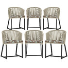 6 Cadeiras De Jantar Área Noronha Em Alumínio Com Pintura Pre