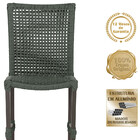 6 Cadeiras De Jantar Cannes De Alumínio Com Pintura Marrom E