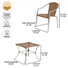 6 Cadeiras E Mesa De Centro Tóquio Alumínio Fibra Sintética Á