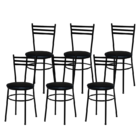 6 Cadeiras Epoxi Preta Para Cozinha  Preto