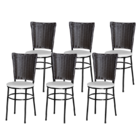 6 Cadeiras Pretas Para Cozinha Hawai Café  Branco