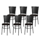 6 Cadeiras Pretas Para Cozinha Hawai Preta  Marrom
