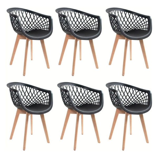 6 Cadeiras Pretas Para Escritório Clássico